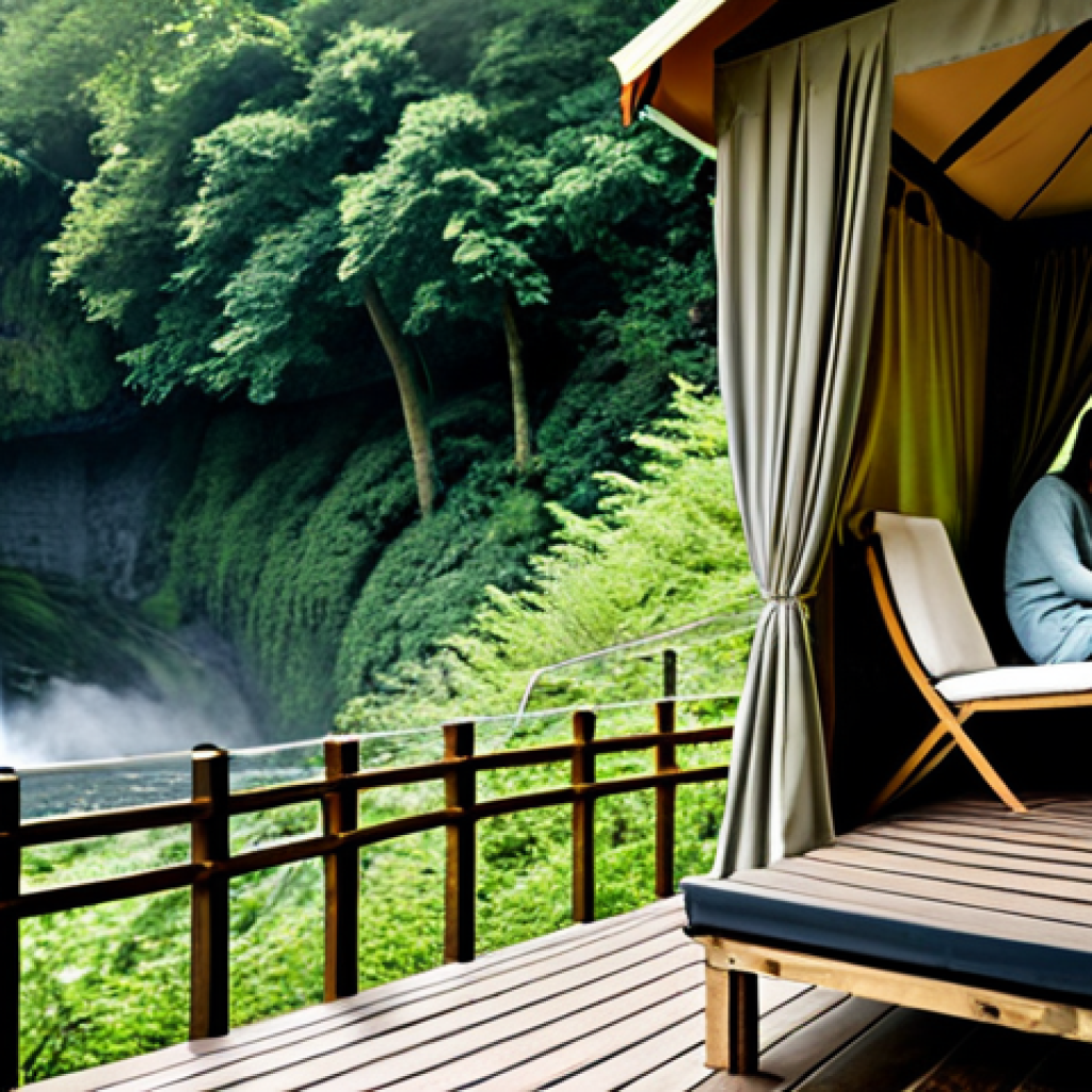 **

"A luxurious safari tent nestled in a lush Ardennes forest near a cascading waterfall, fully clothed couple enjoying the view from their private deck, safe for work, appropriate content, professional photography, perfect anatomy, natural proportions, high quality, family-friendly scene, modest clothing."

**