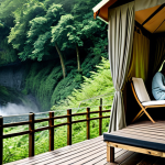 **

"A luxurious safari tent nestled in a lush Ardennes forest near a cascading waterfall, fully clothed couple enjoying the view from their private deck, safe for work, appropriate content, professional photography, perfect anatomy, natural proportions, high quality, family-friendly scene, modest clothing."

**