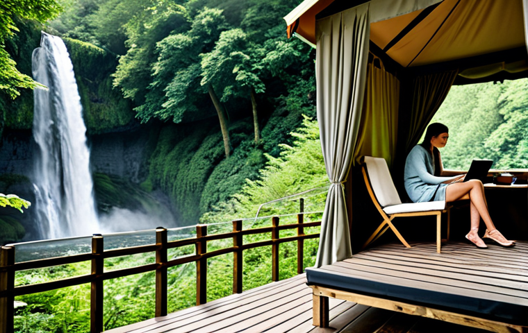 **
"A luxurious safari tent nestled in a lush Ardennes forest near a cascading waterfall, fully clothed couple enjoying the view from their private deck, safe for work, appropriate content, professional photography, perfect anatomy, natural proportions, high quality, family-friendly scene, modest clothing."
**