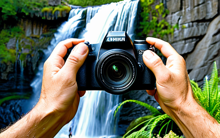 폭포 근처 숲길 산책로 - Calming Waterfall Scene**

"A serene waterfall in Sauerland, Germany, surrounded by lush green fores...